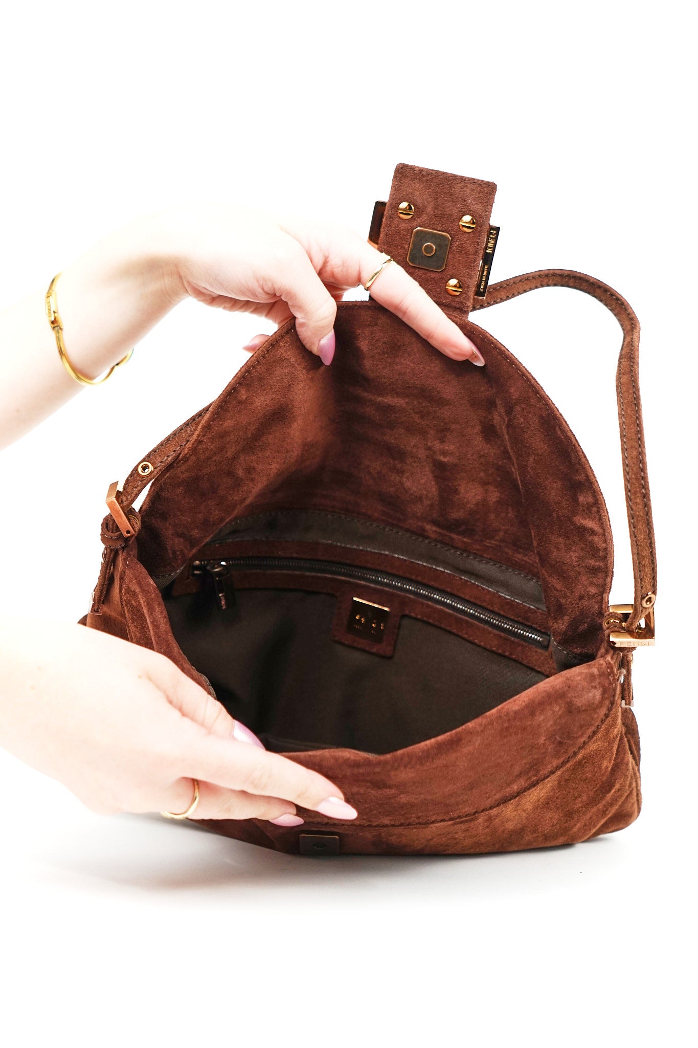 Fendi Brown Suede Mamma Shoulder Bag