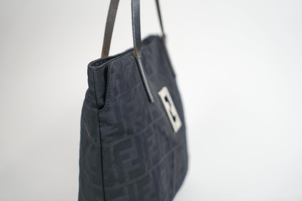 Vintage Fendi Black Zucca Monogram Tote