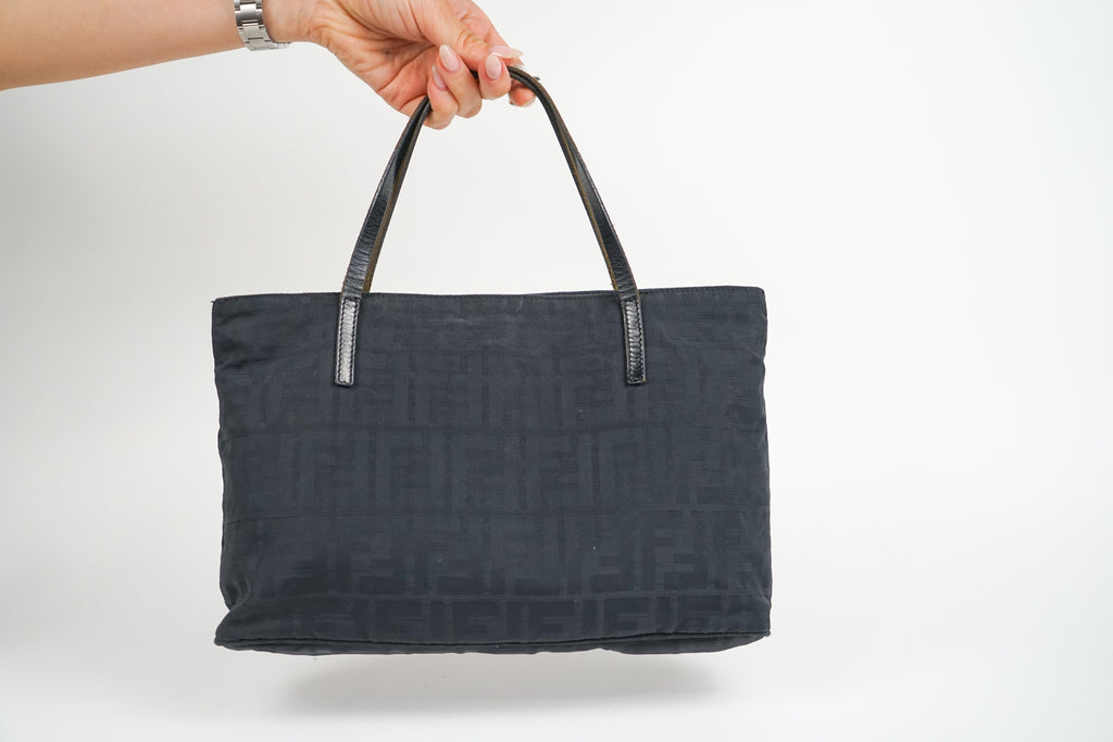 Vintage Fendi Black Zucca Monogram Tote
