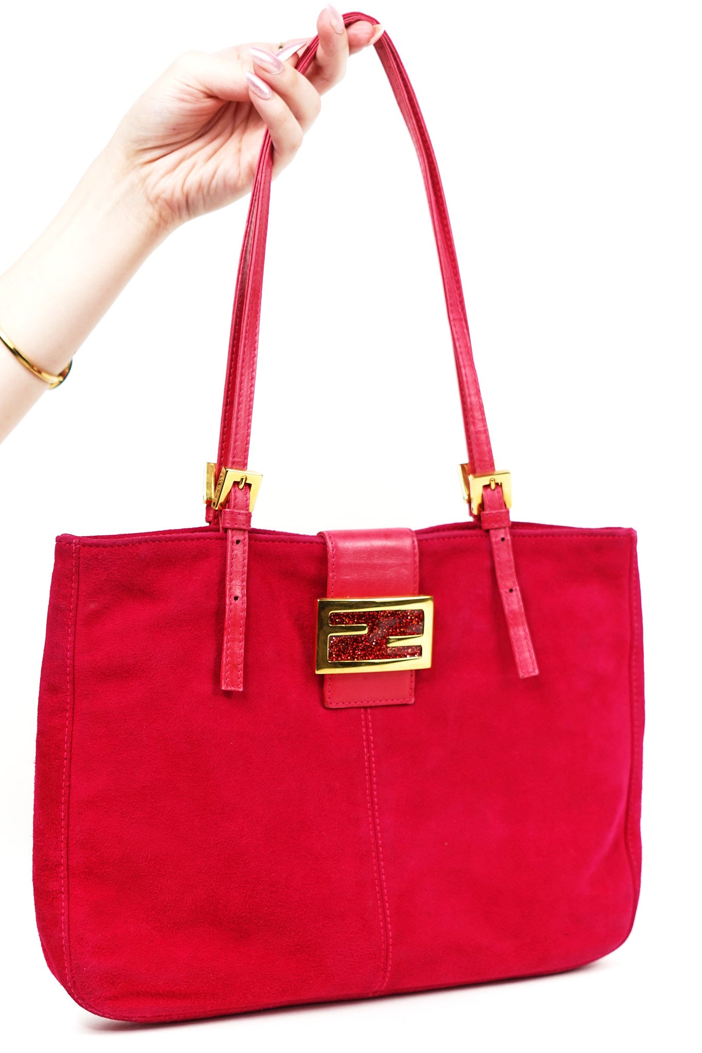 Fendi Pink Suede Tote