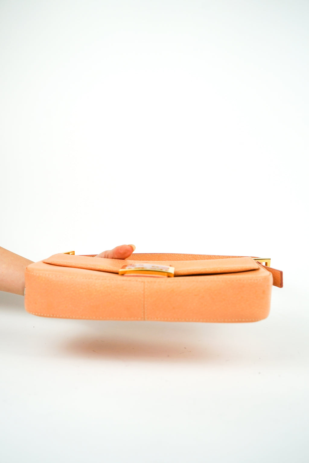 Fendi Pink Leather Baguette with Marble Clasp