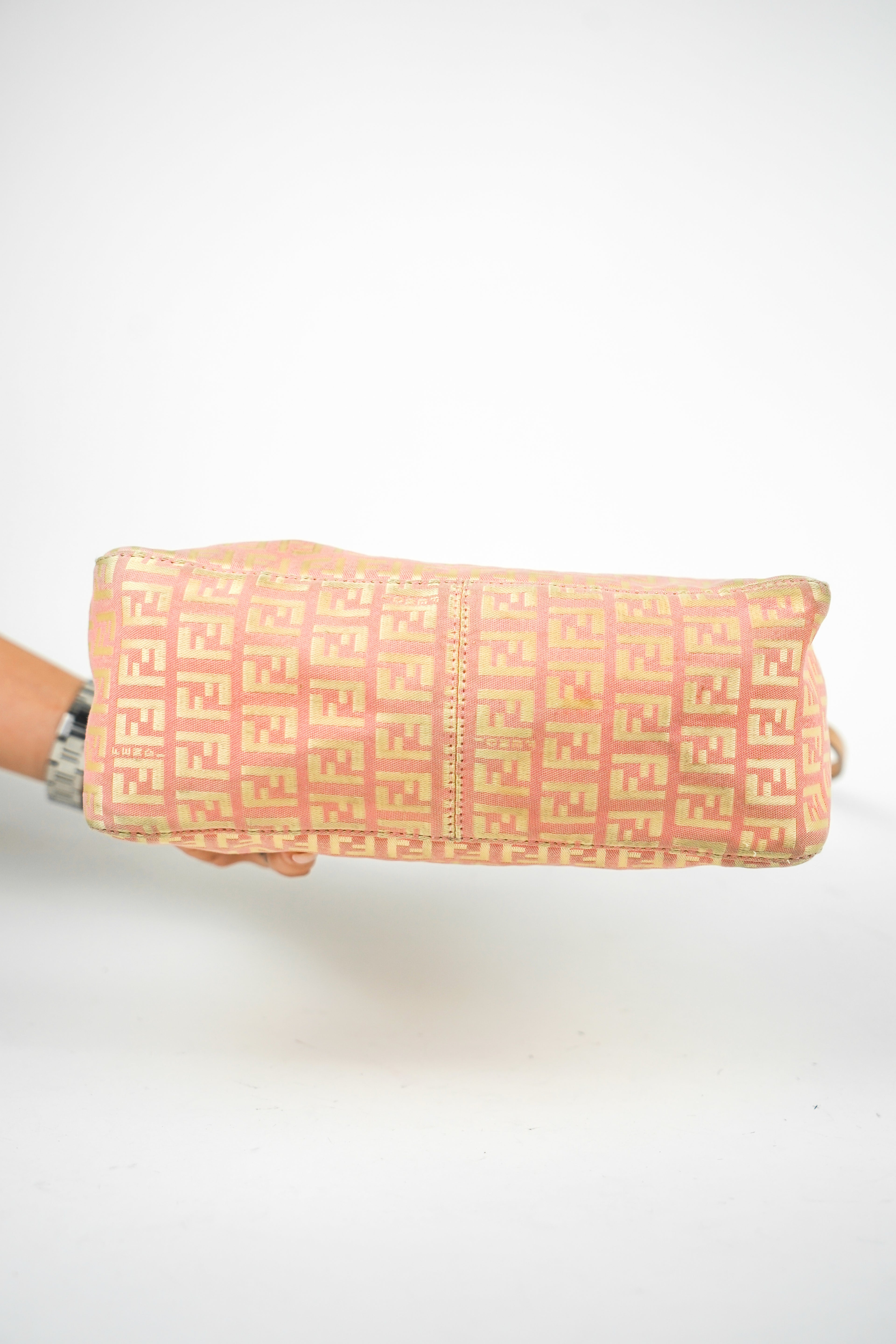 Fendi Zucca Monogram Pink Orange Shoulder Bag