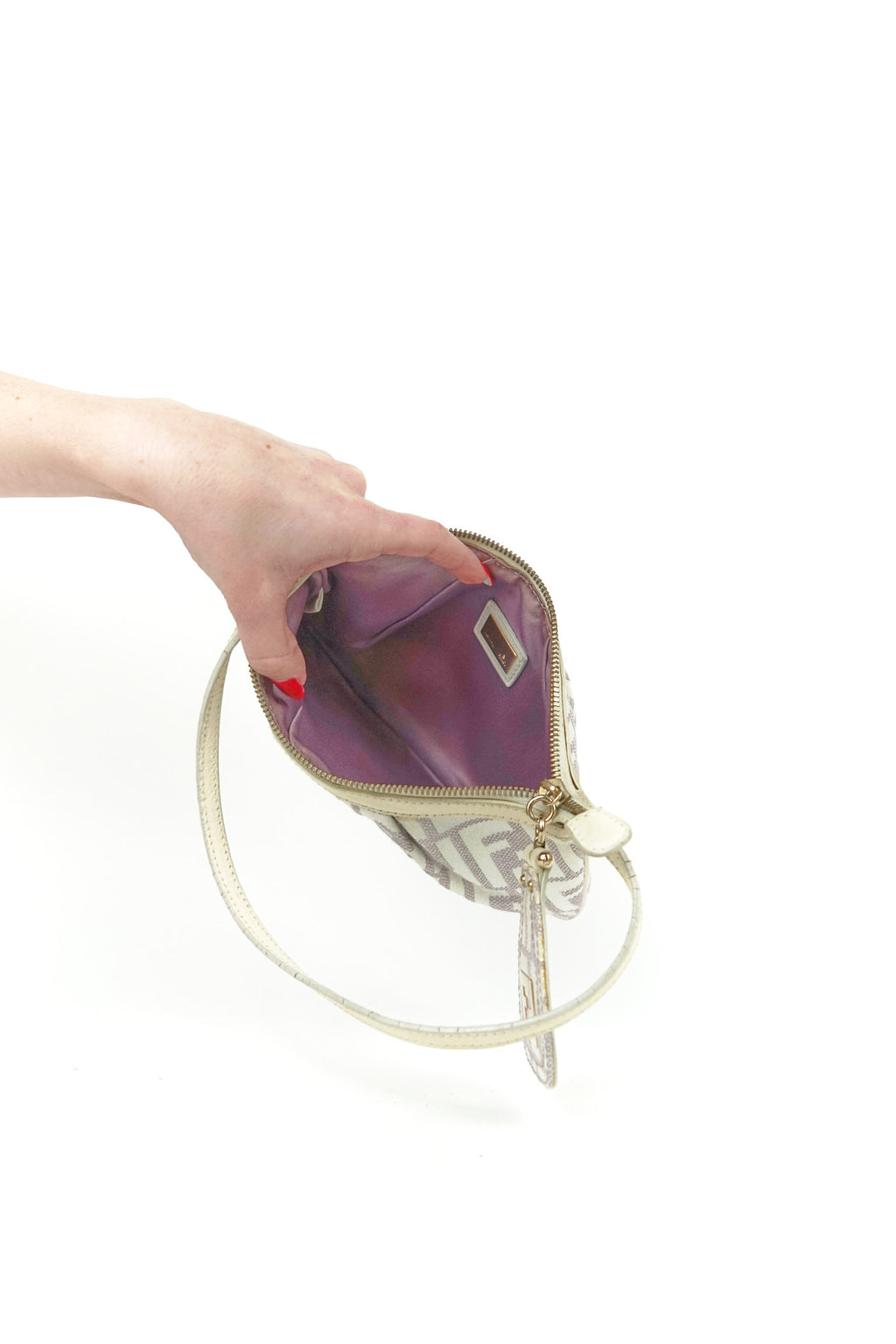 Purple Fendi Zucca Shoulder Bag