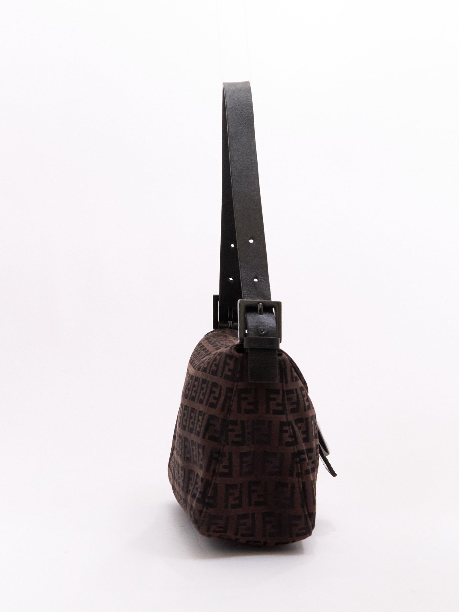 Fendi Brown Black Zucca Baguette Bag