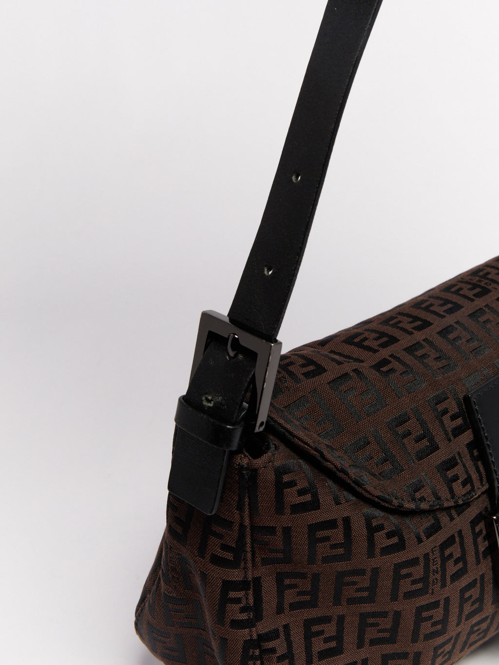 Fendi Brown Black Zucca Baguette Bag