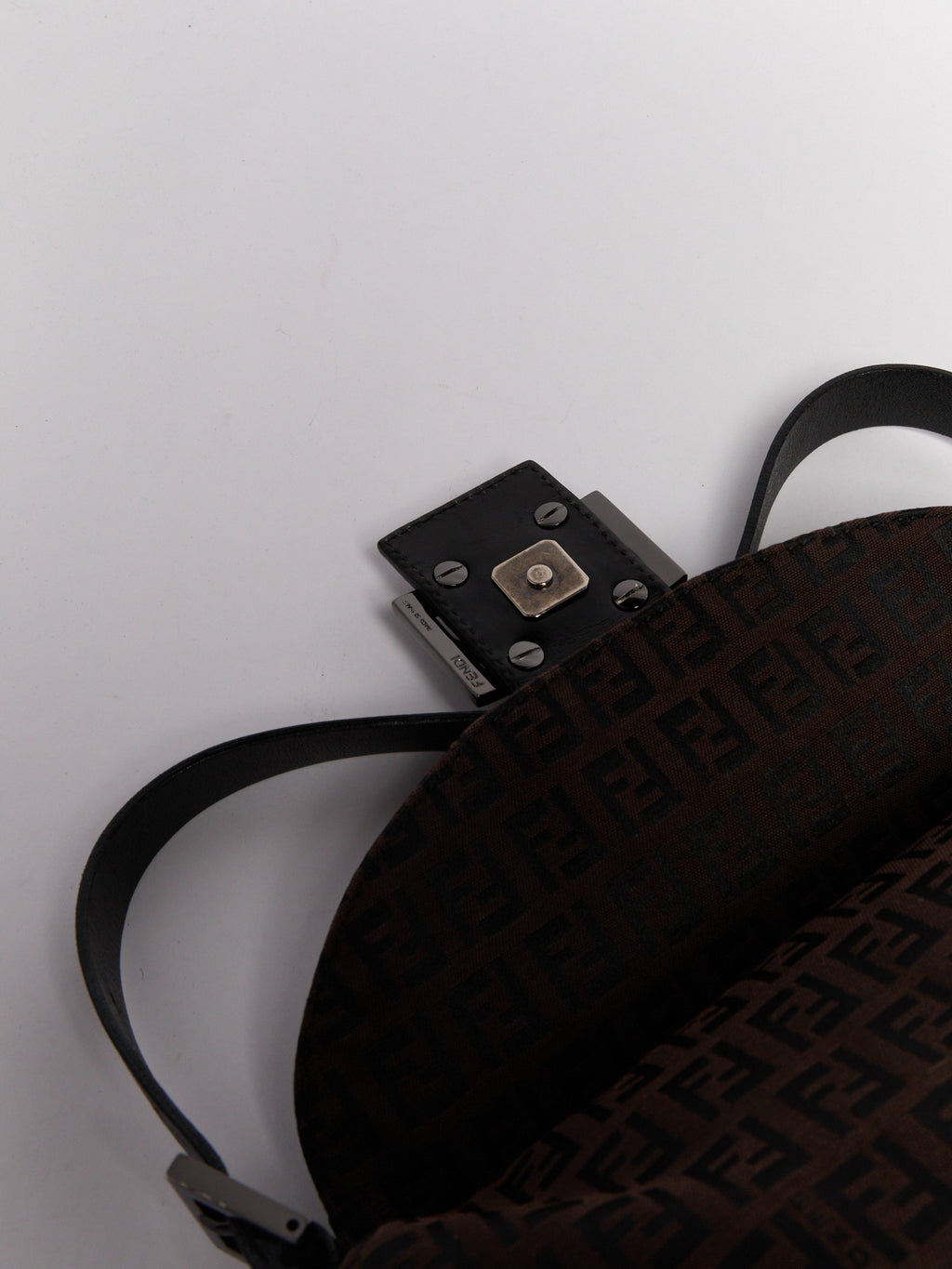 Fendi Brown Black Zucca Baguette Bag