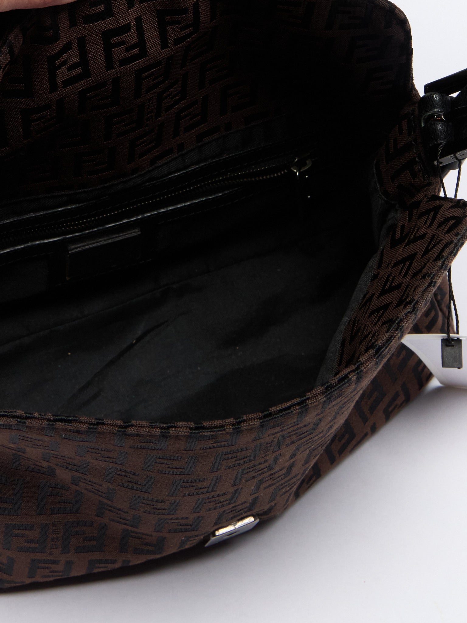 Fendi Brown Black Zucca Baguette Bag