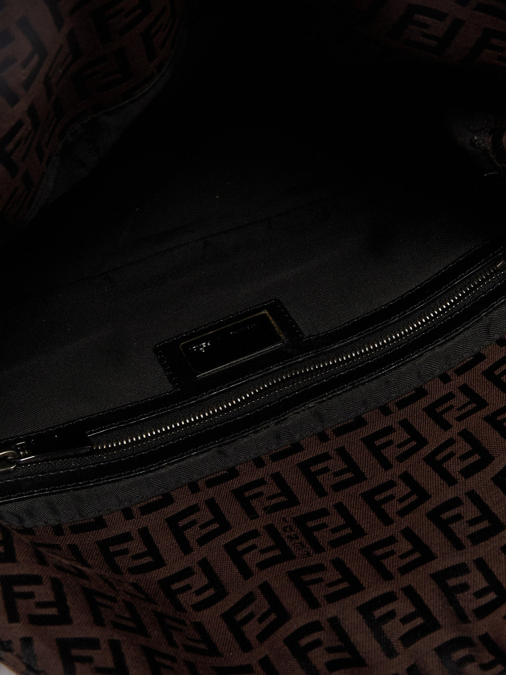 Fendi Brown Black Zucca Baguette Bag