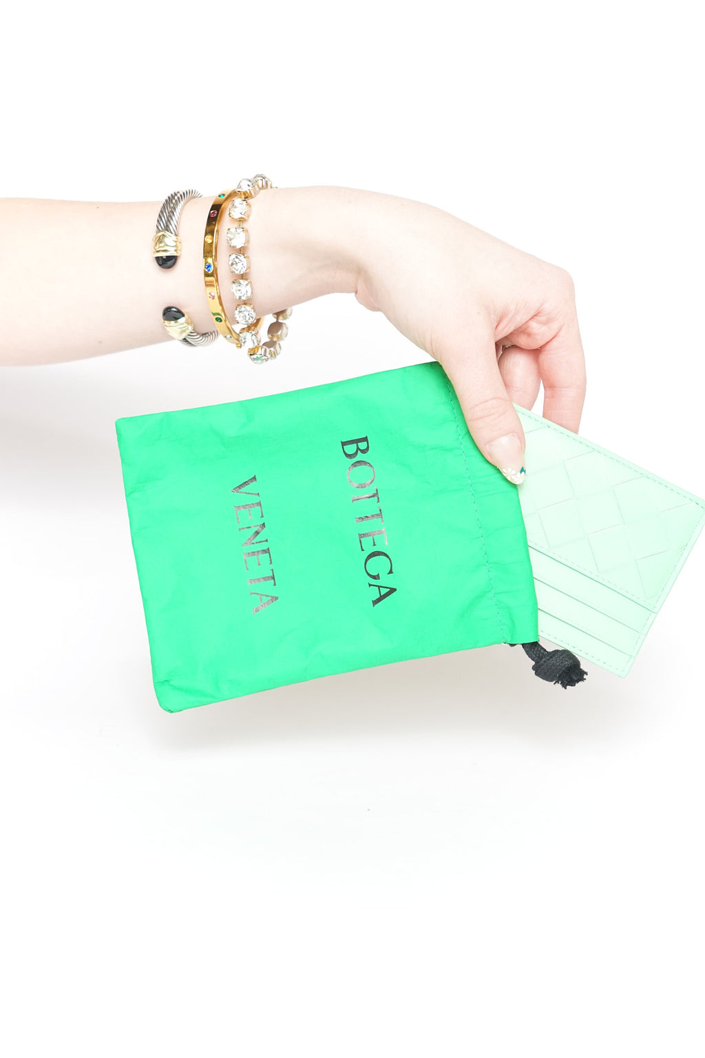 Bottega Venetta Mint Green Intrecciato Card Holder