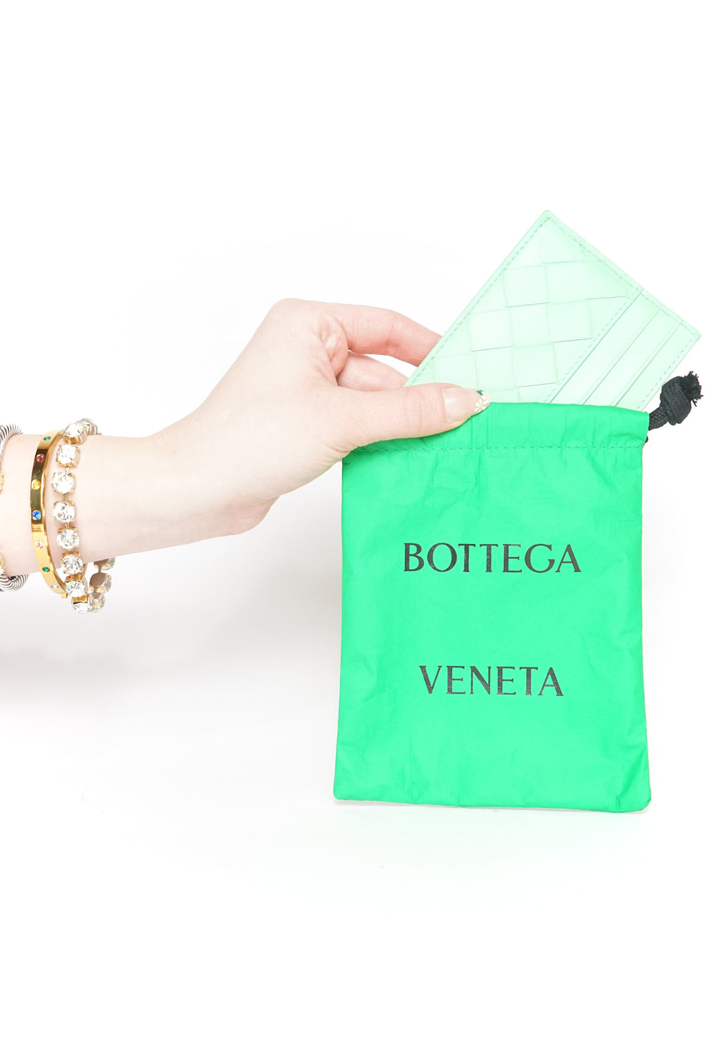 Bottega Venetta Mint Green Intrecciato Card Holder