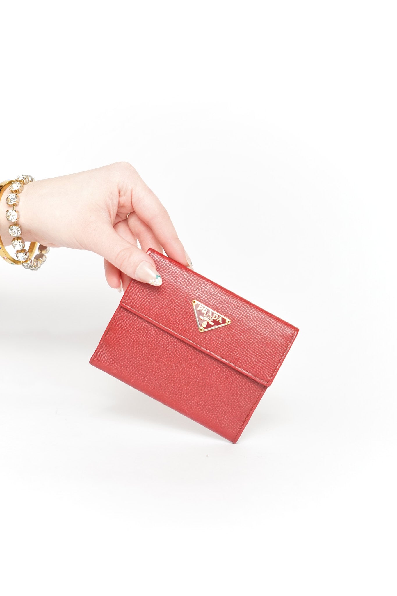 Prada Red Saffiano Wallet