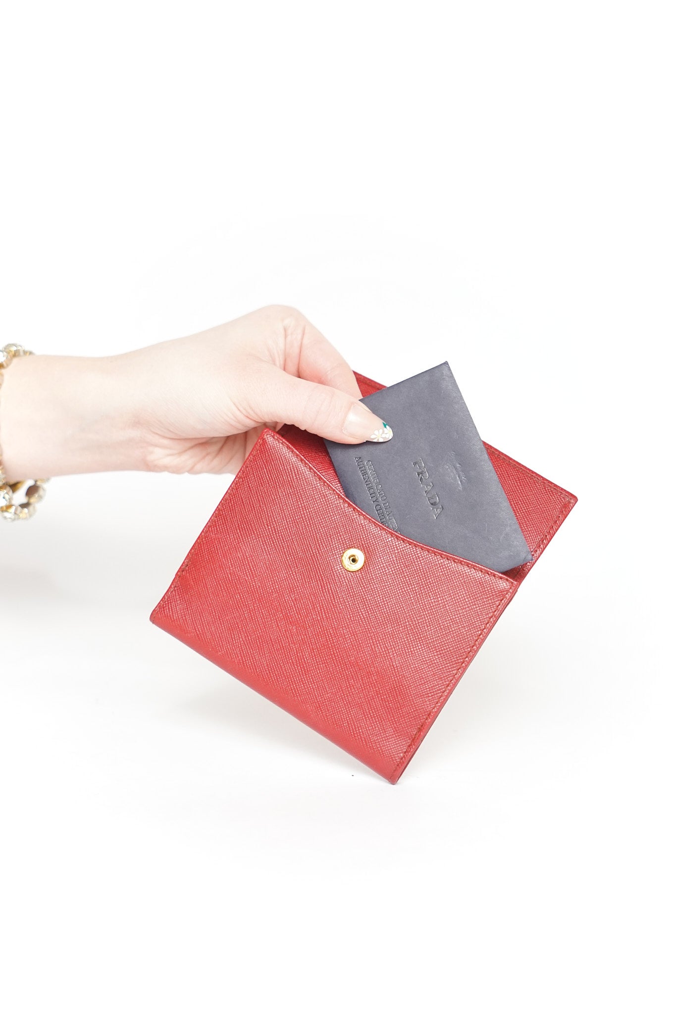 Prada Red Saffiano Wallet