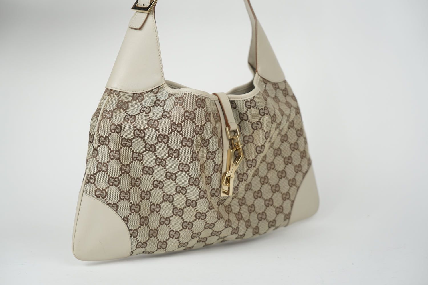 Vintage Tan Monogram Canvas Jackie Bag