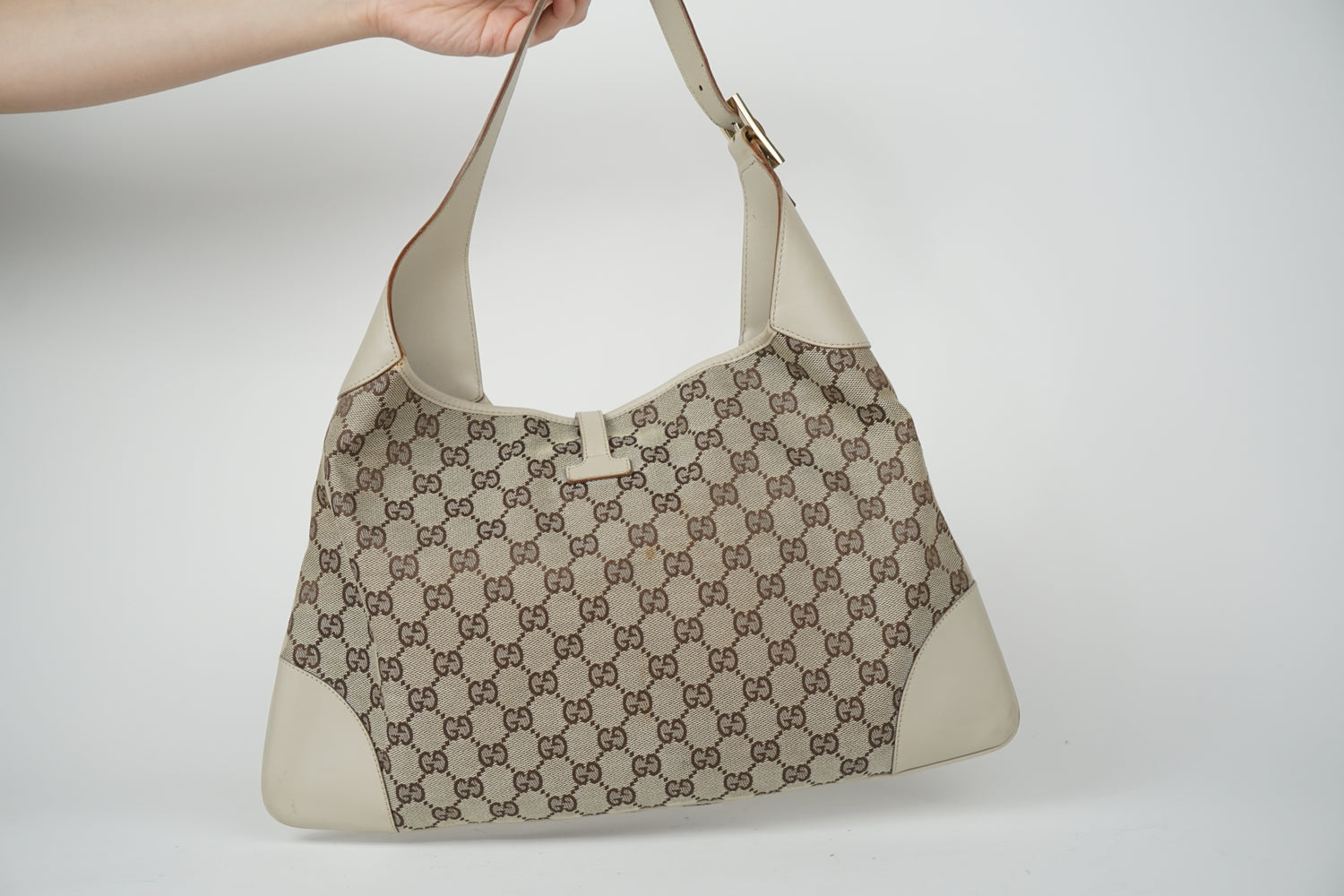 Vintage Tan Monogram Canvas Jackie Bag