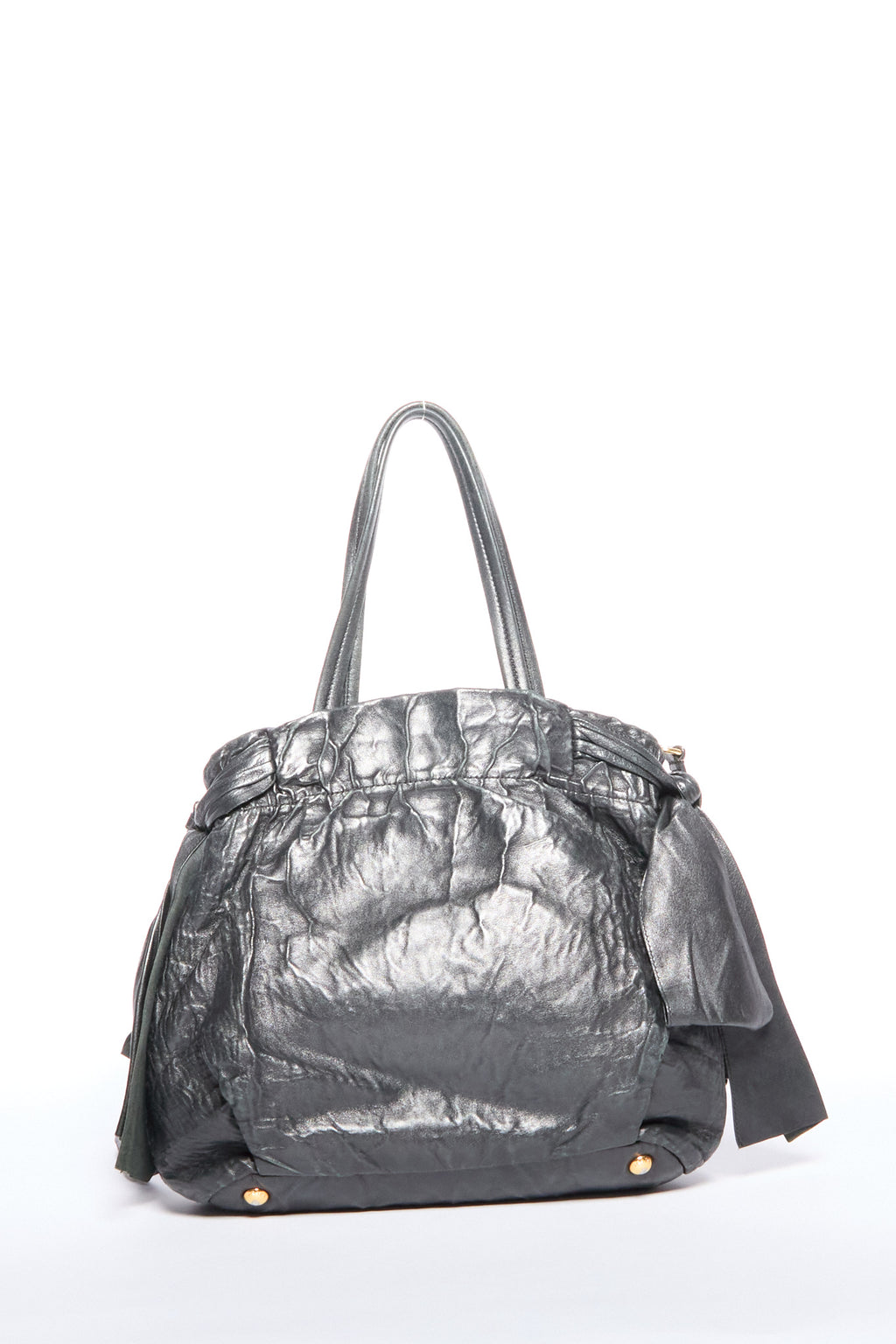 Prada Black Leather Bow Two Way Bag
