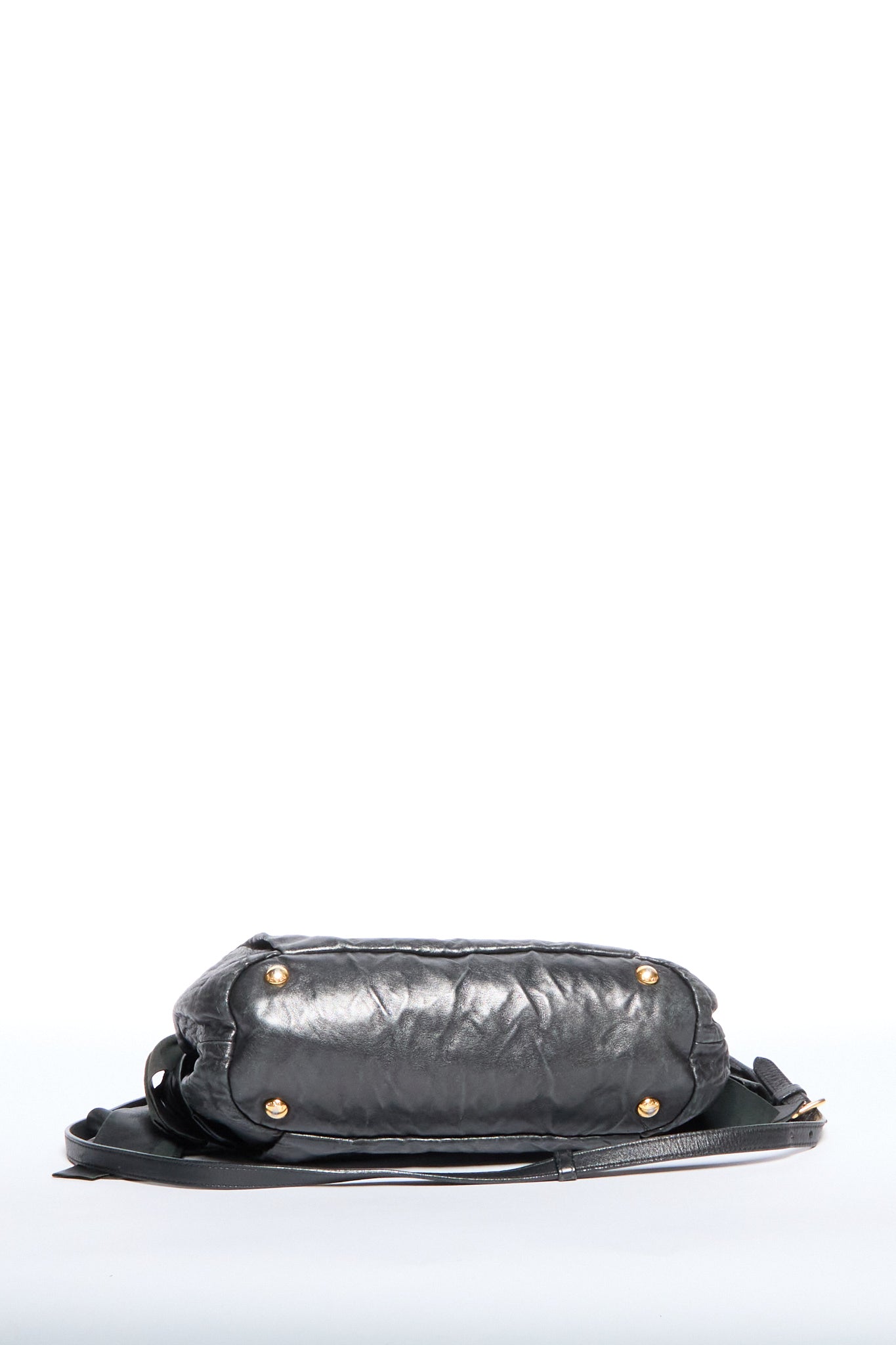 Prada Black Leather Bow Two Way Bag