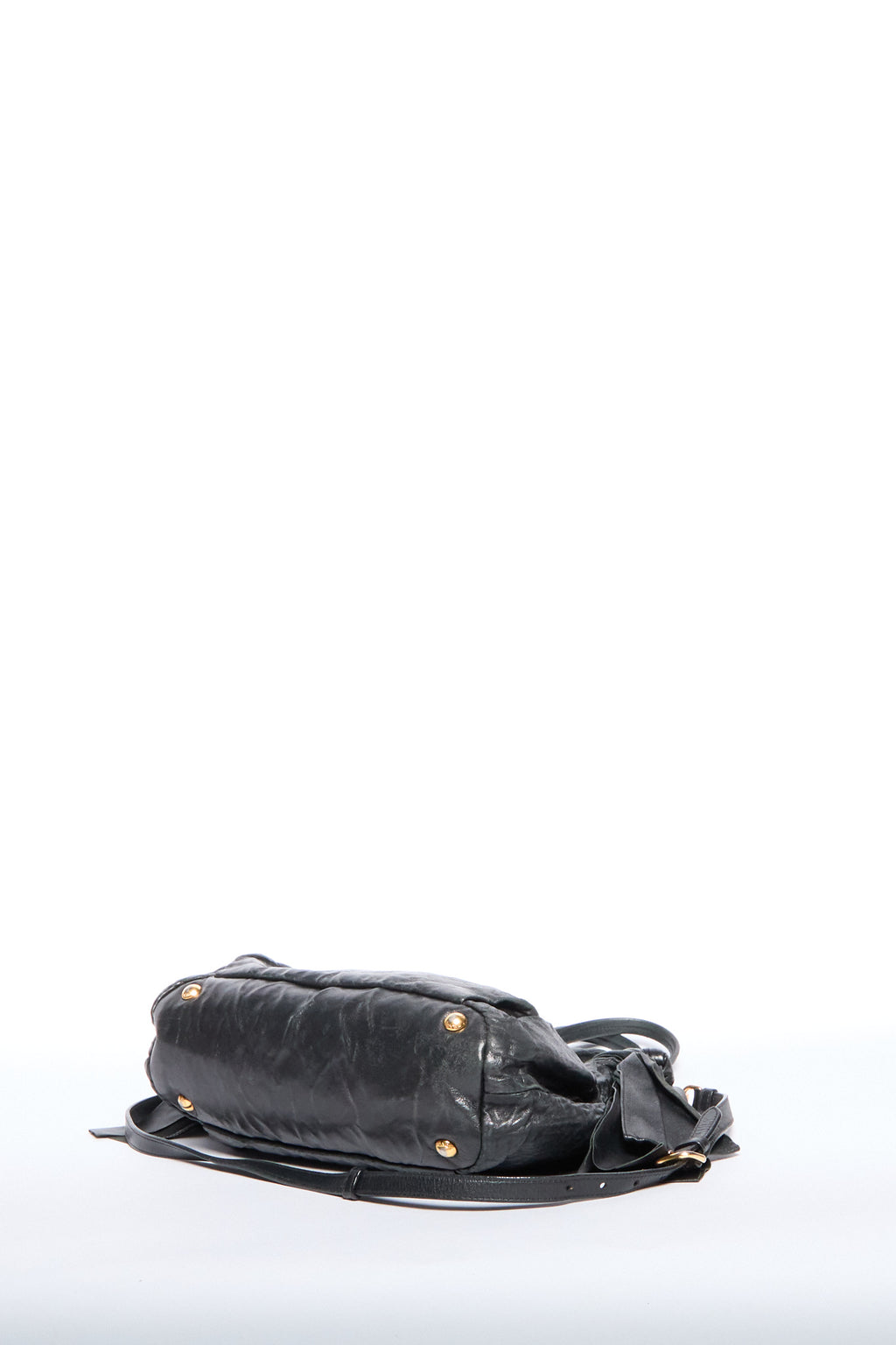 Prada Black Leather Bow Two Way Bag