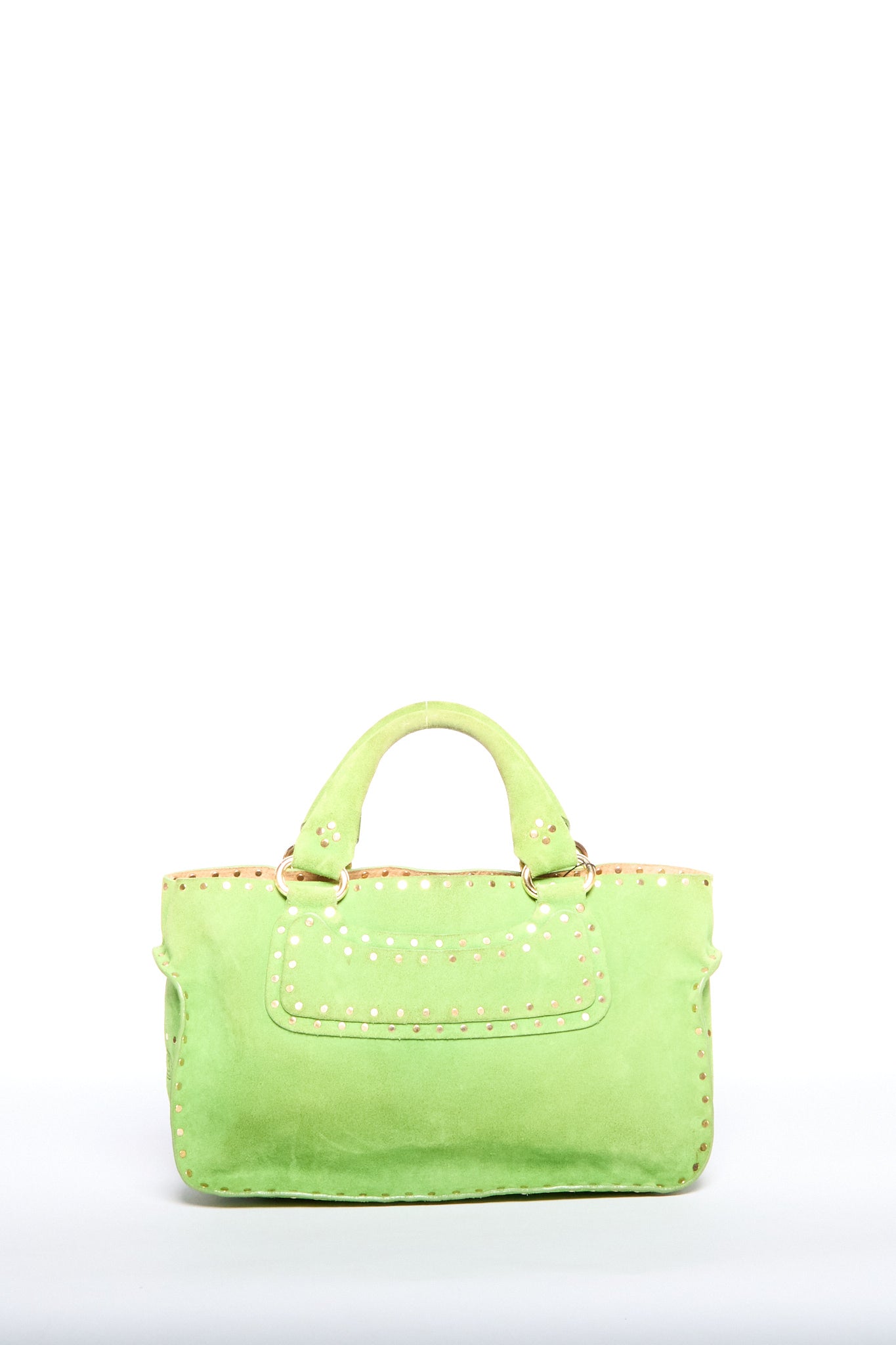 Celine Green Studded Suede Boogie Bag