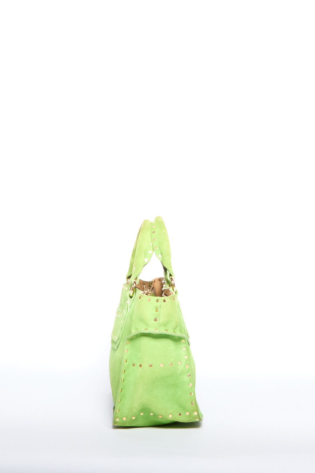 Celine Green Studded Suede Boogie Bag