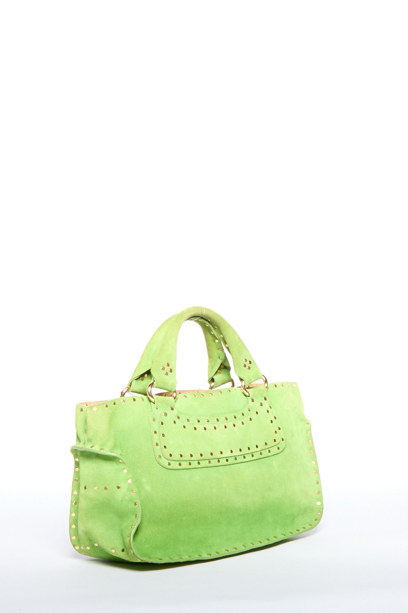 Celine Green Studded Suede Boogie Bag