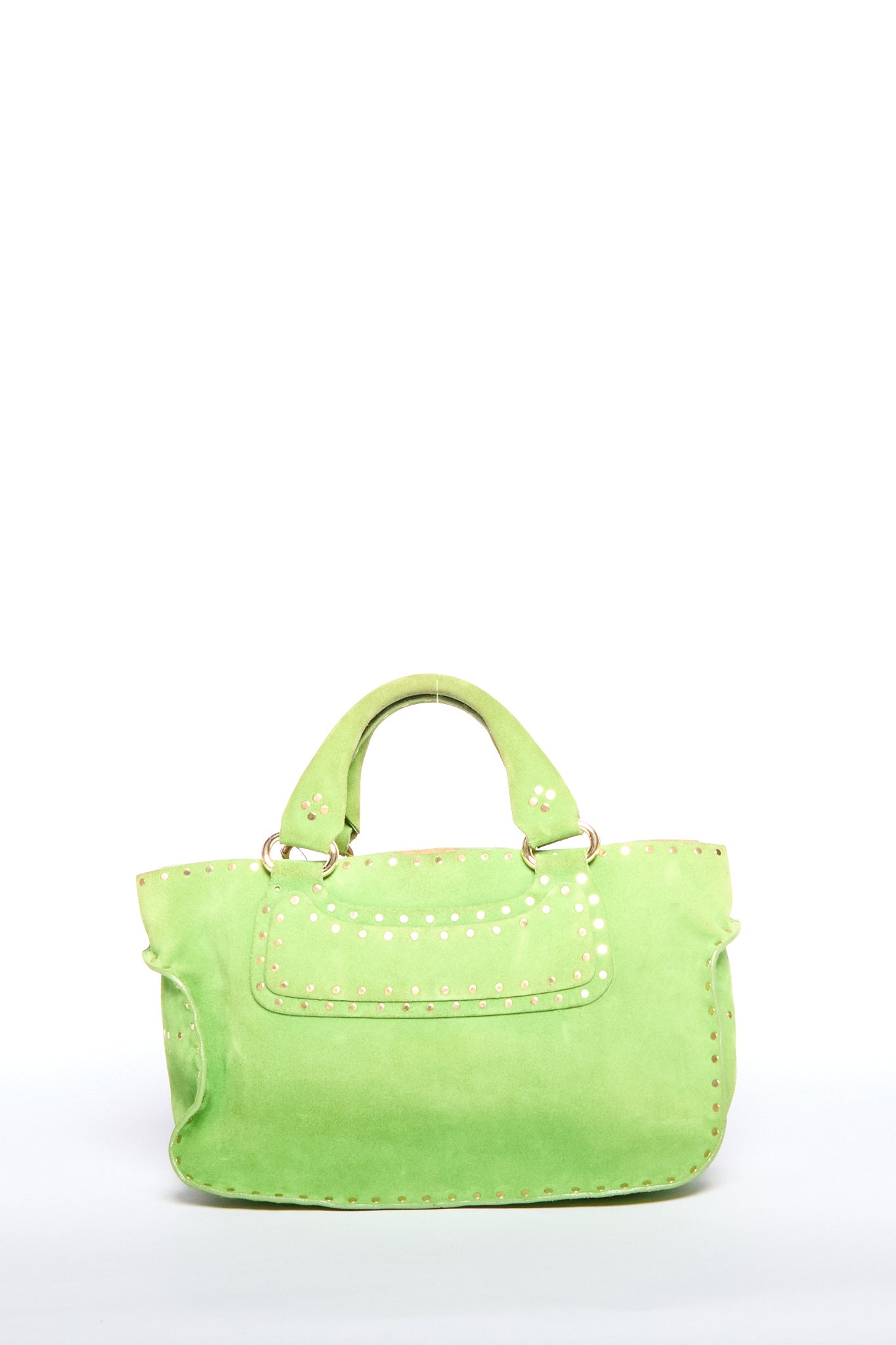 Celine Green Studded Suede Boogie Bag