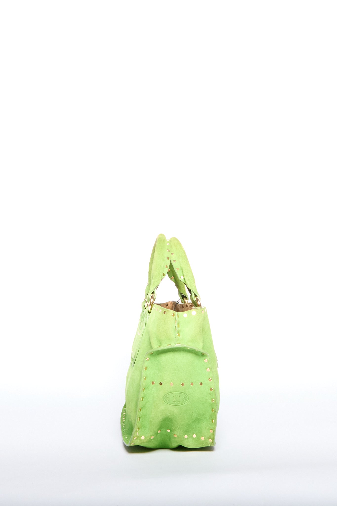 Celine Green Studded Suede Boogie Bag