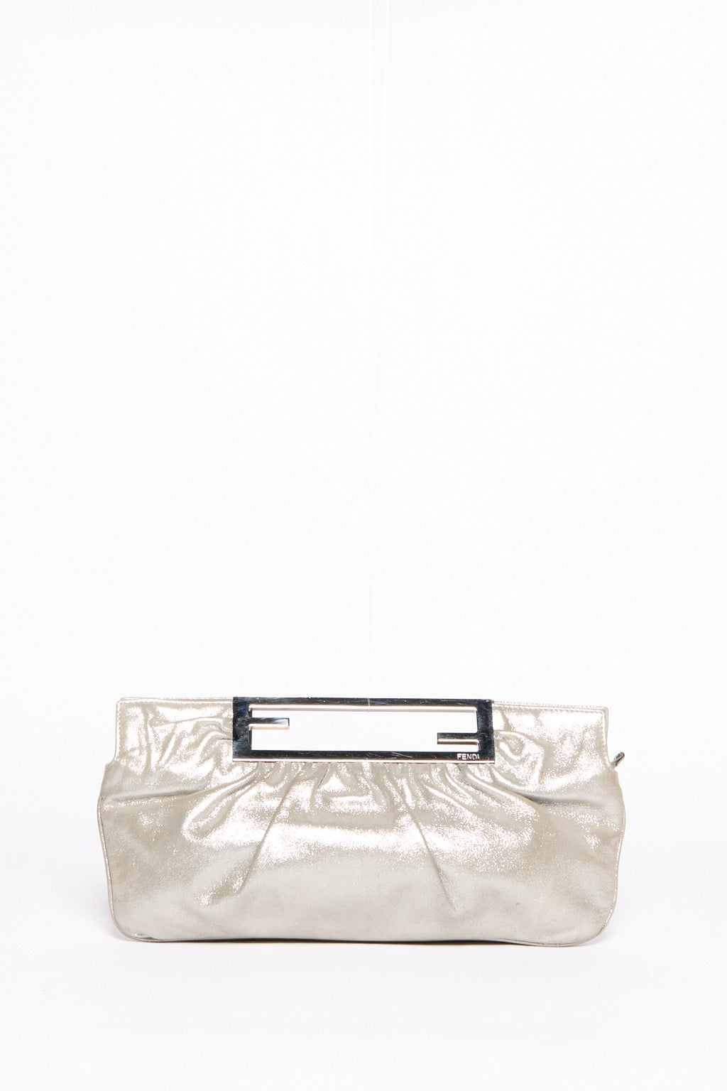 Fendi Silver Leather Handbag