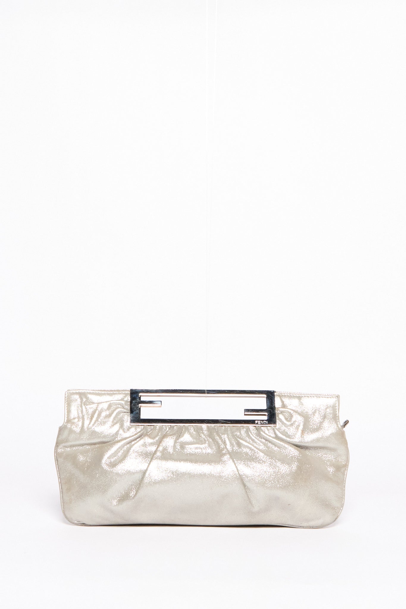 Fendi Silver Leather Handbag
