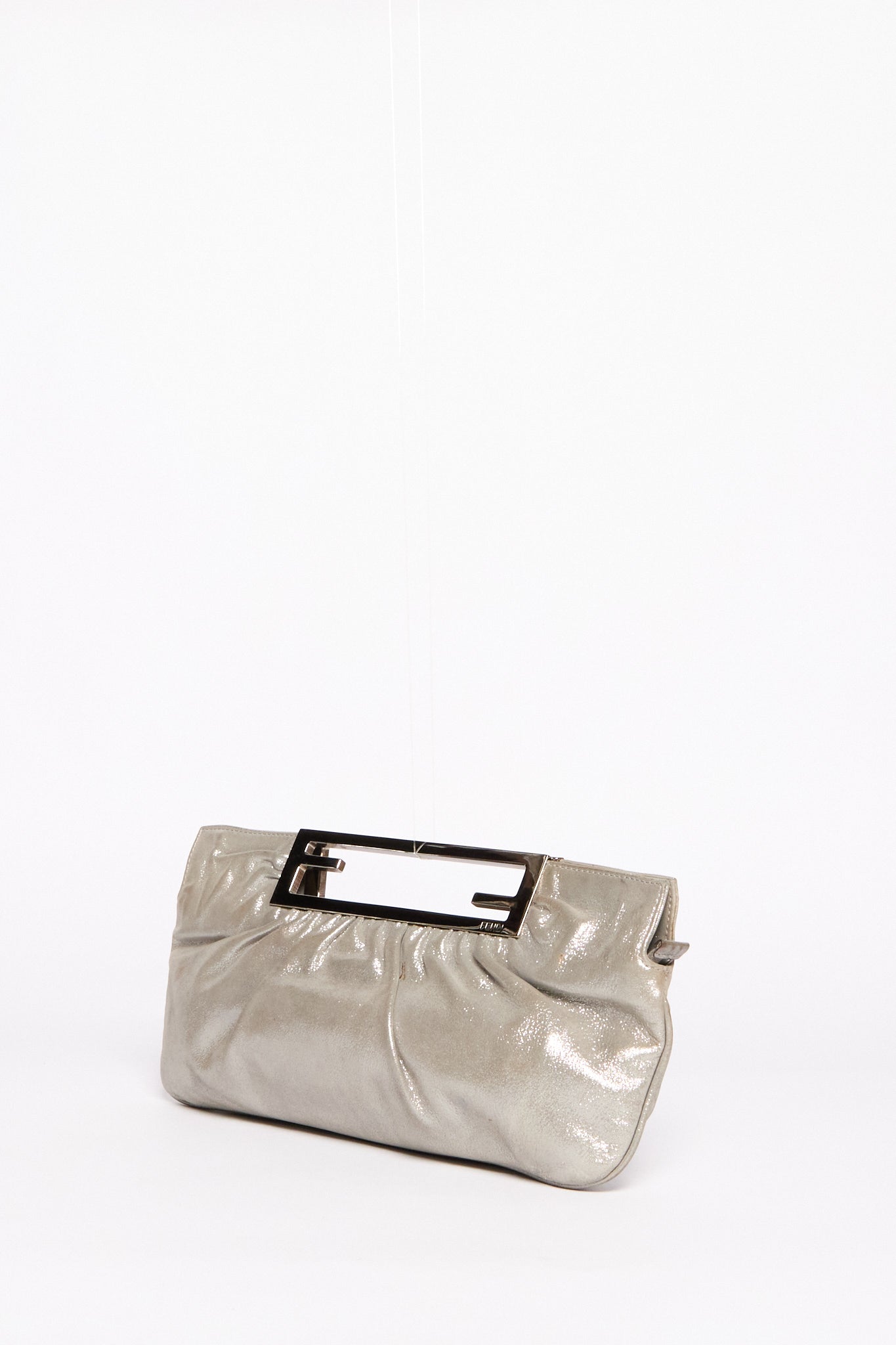 Fendi Silver Leather Handbag
