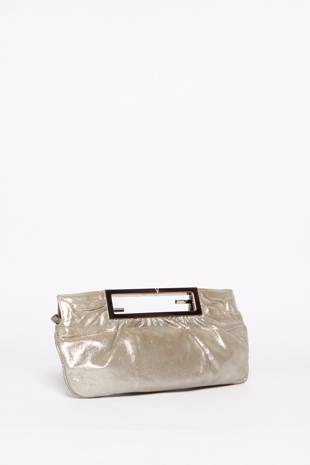 Fendi Silver Leather Handbag