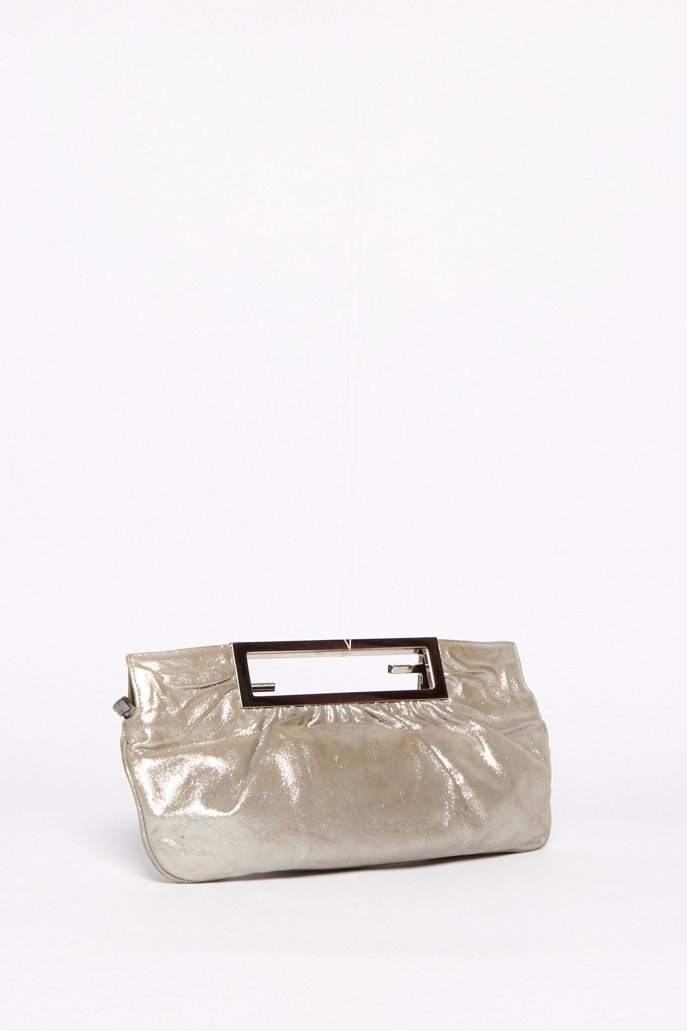 Fendi Silver Leather Handbag