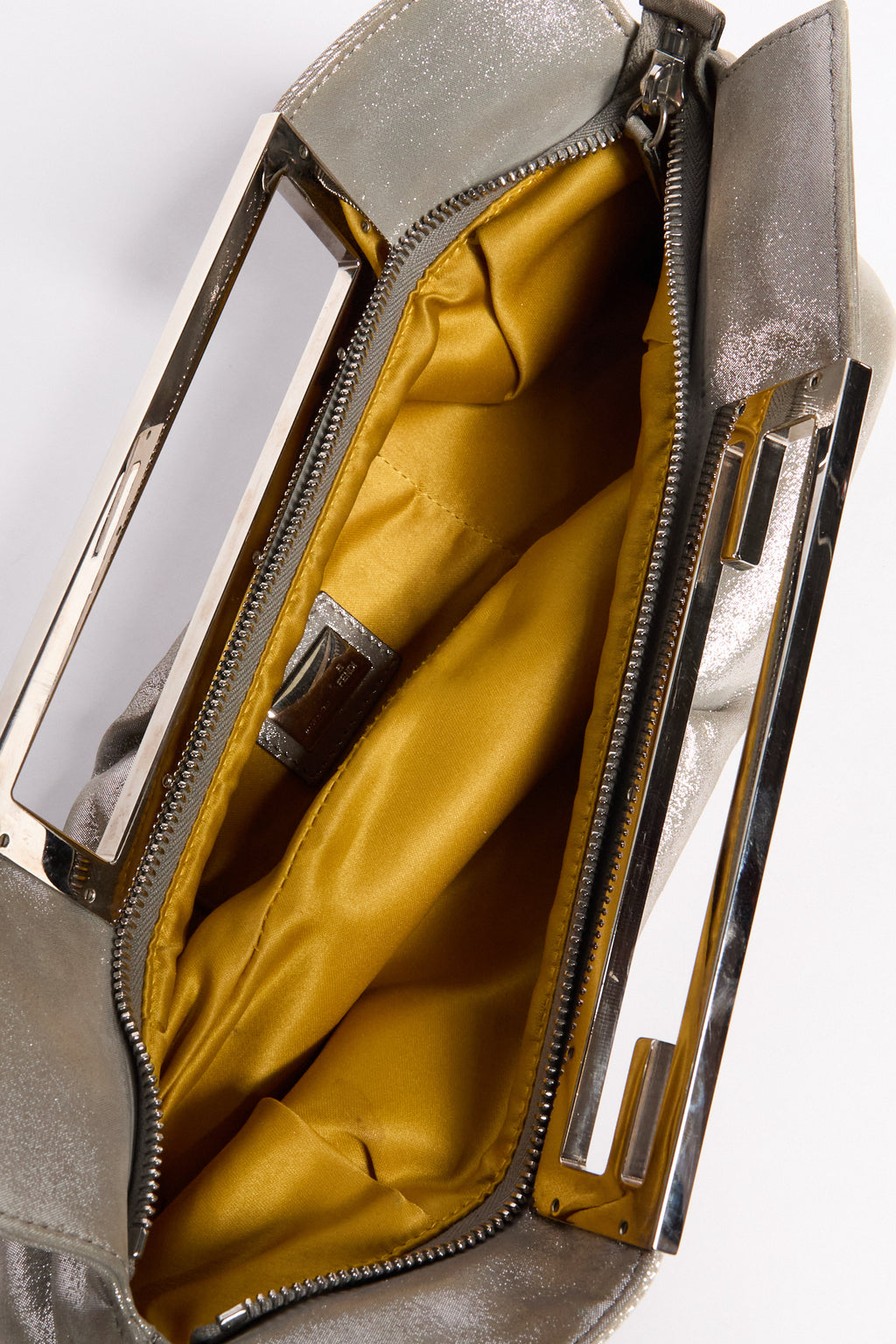 Fendi Silver Leather Handbag