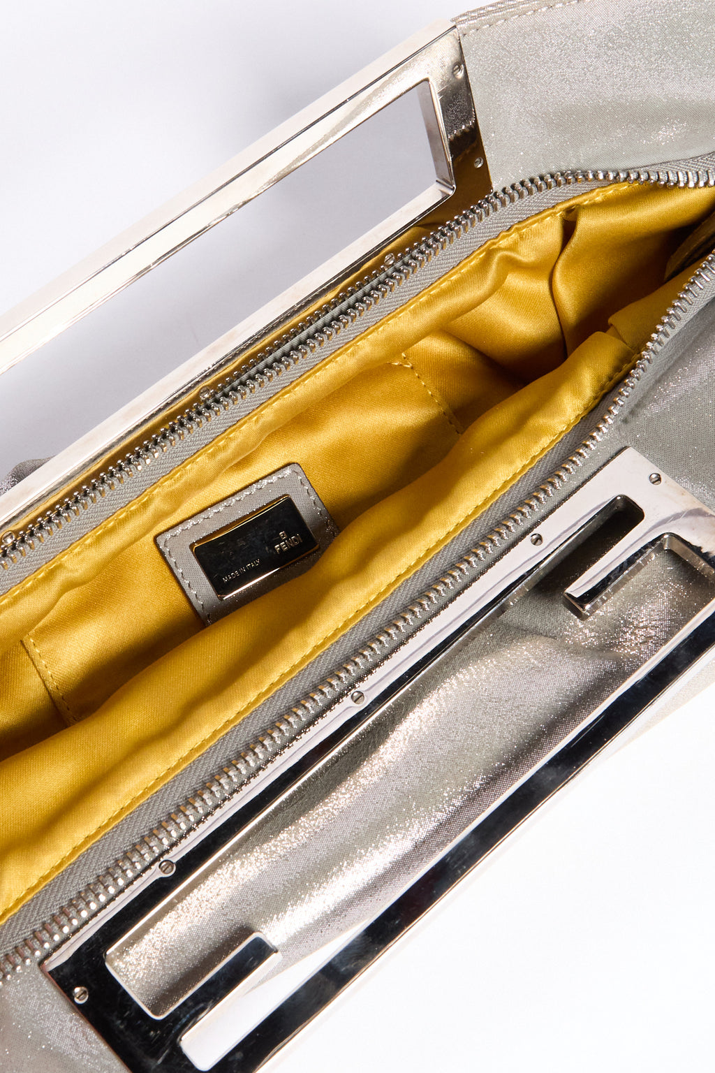 Fendi Silver Leather Handbag