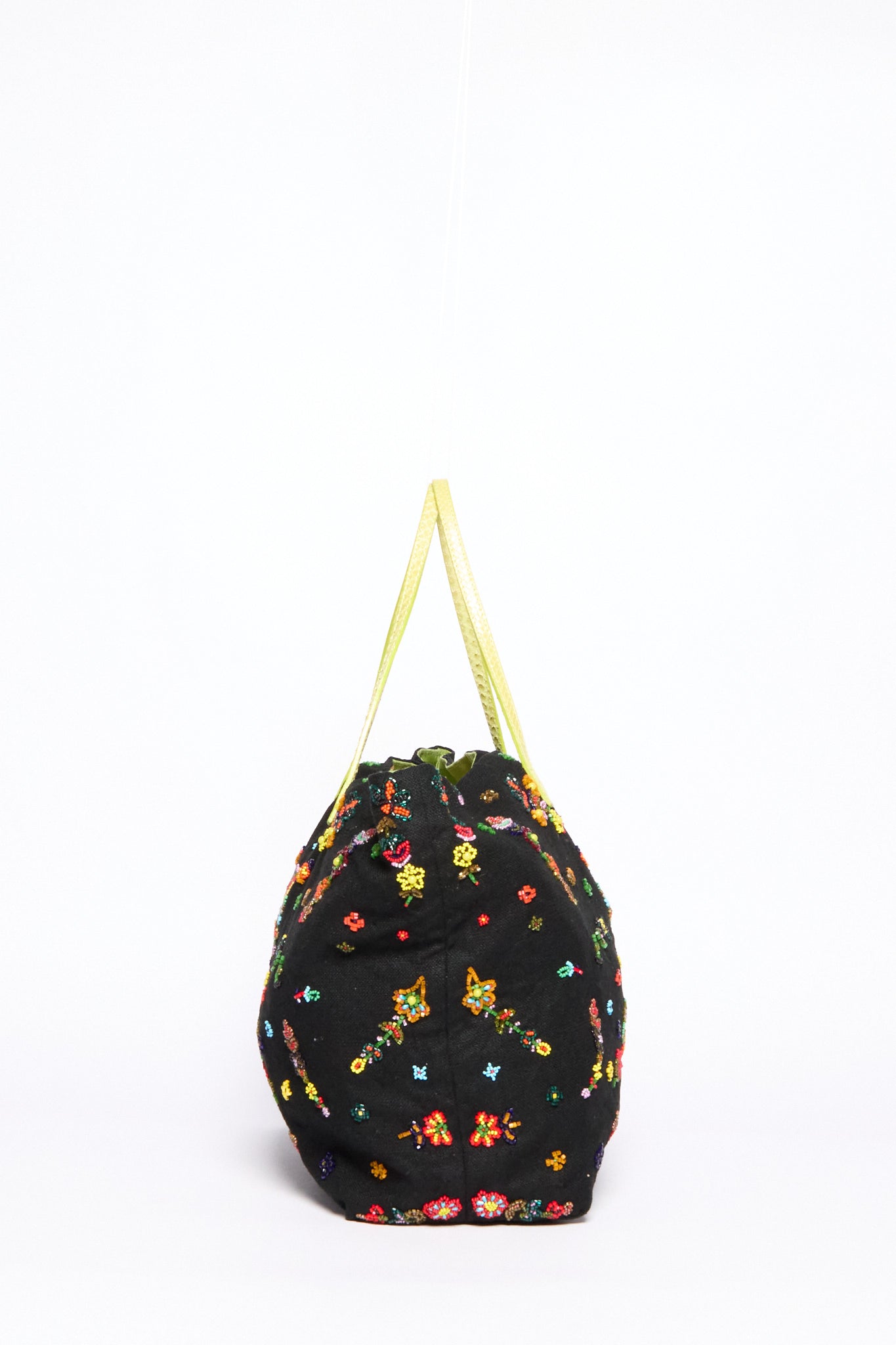 Fendi  Black Multicolor Beaded Tote Bag