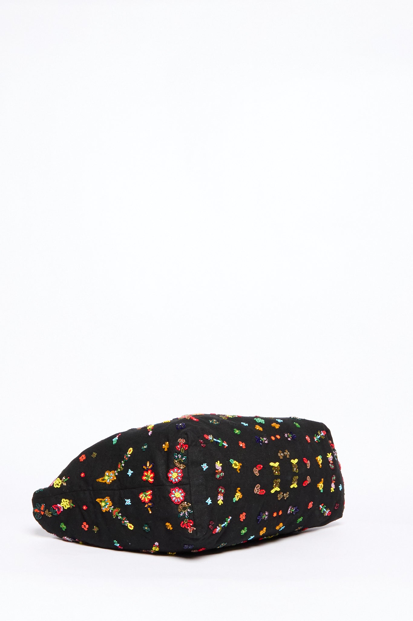 Fendi  Black Multicolor Beaded Tote Bag