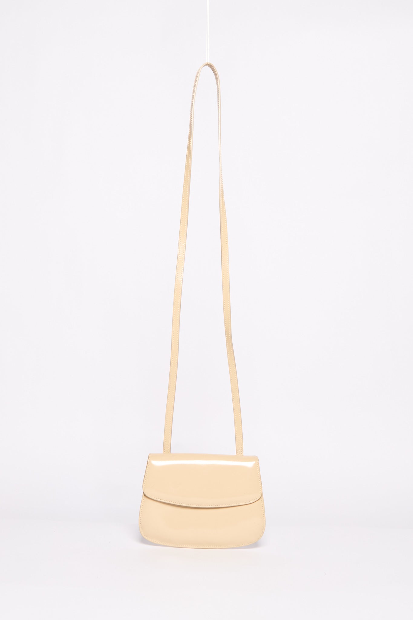 Gucci Beige Patent Thin Horsebit Crossbody Bag