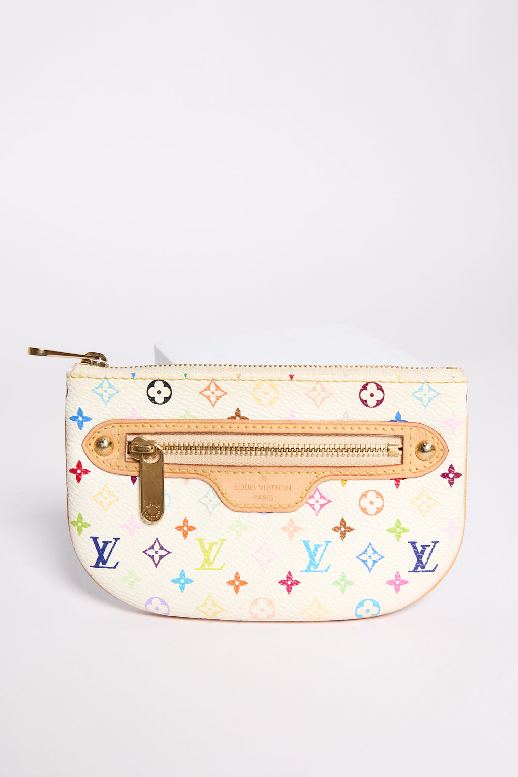 Louis Vuitton White Murakami Monogram Multicolor Keychain Pochette