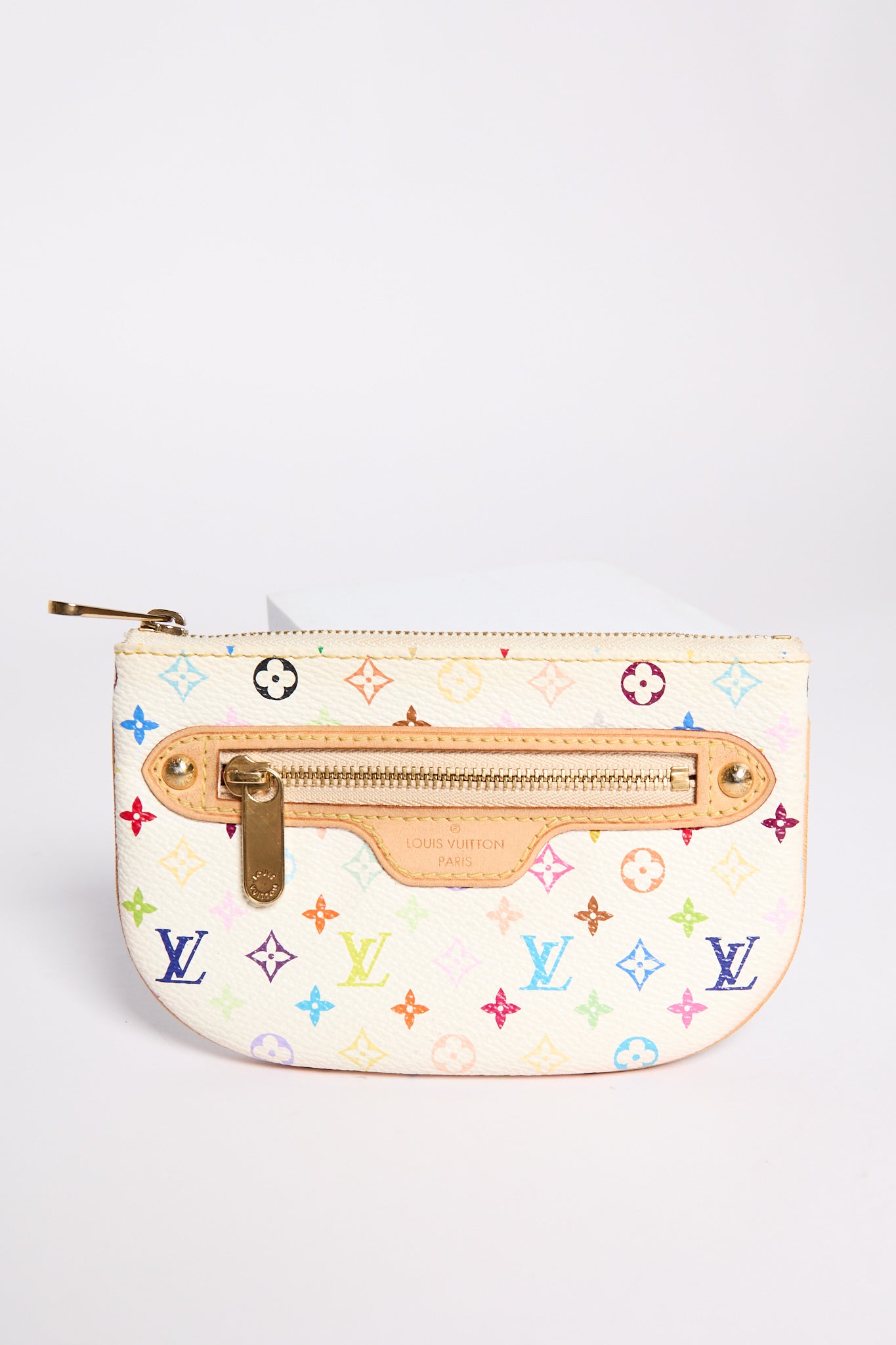 Louis Vuitton White Murakami Monogram Multicolor Keychain Pochette