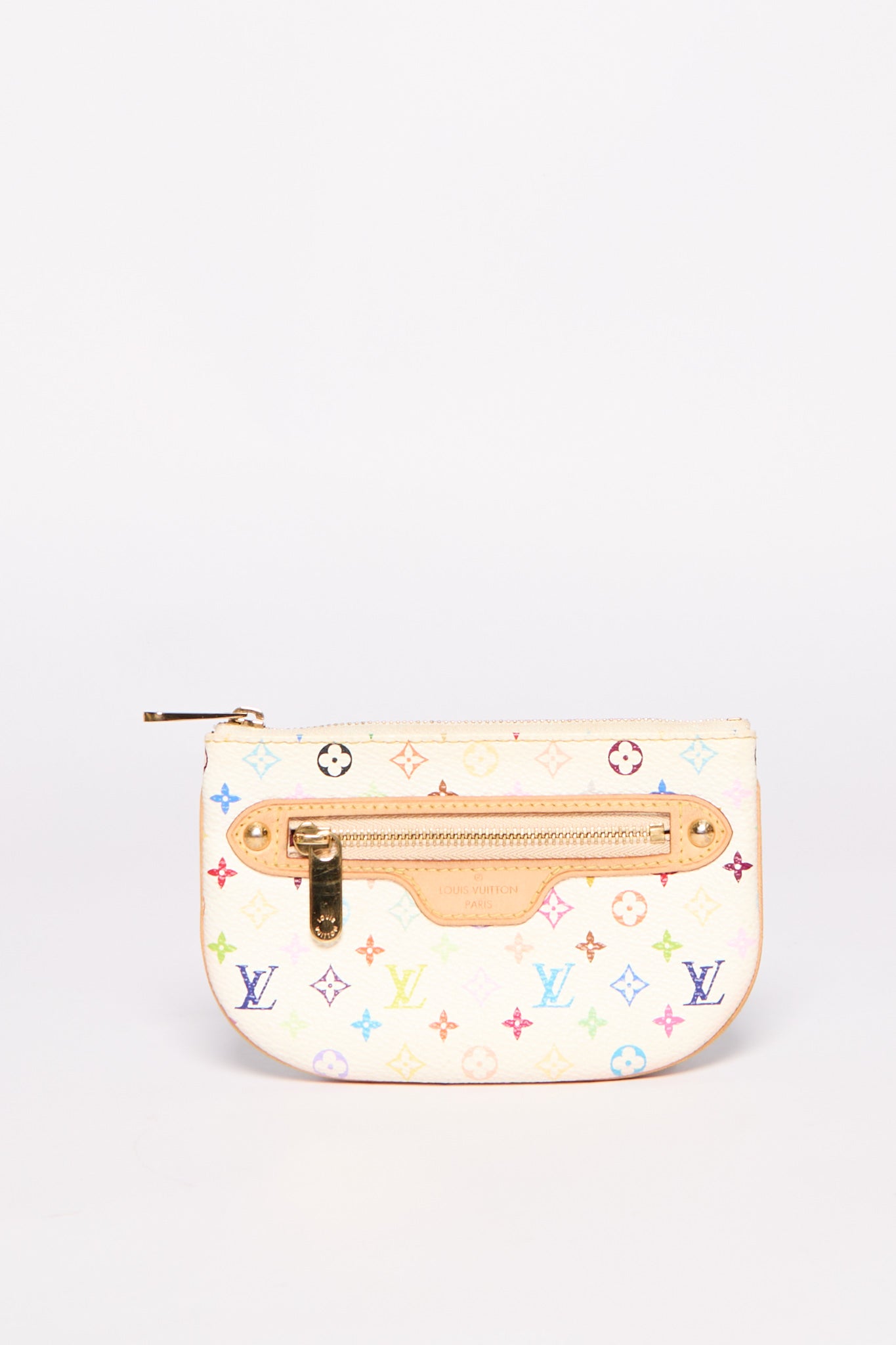 Louis Vuitton White Murakami Monogram Multicolor Keychain Pochette
