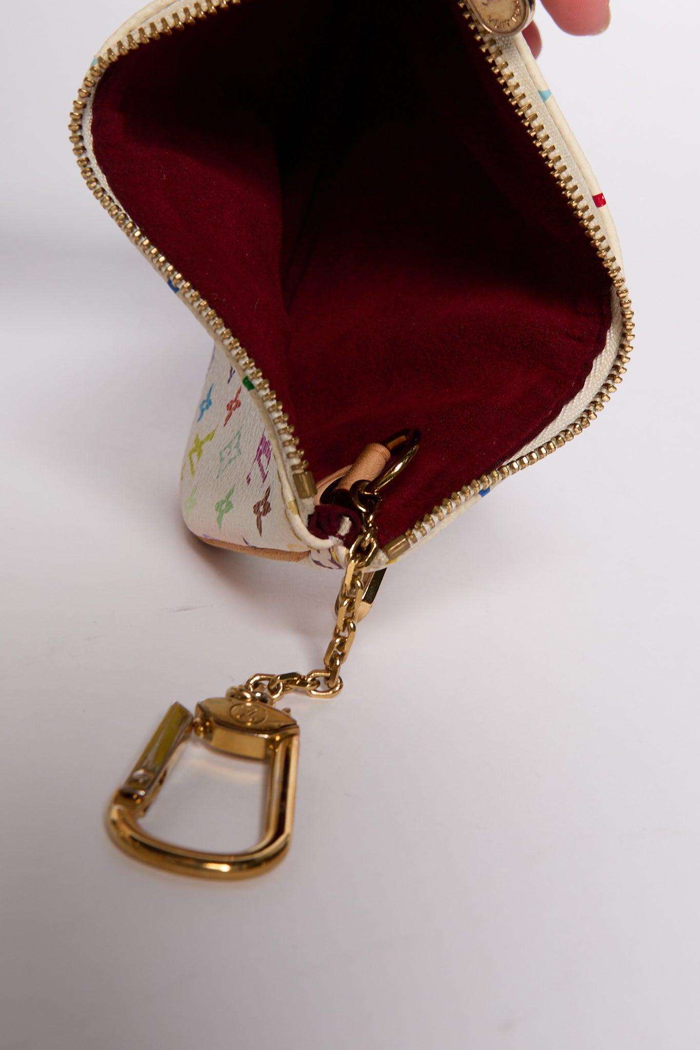 Louis Vuitton White Murakami Monogram Multicolor Keychain Pochette