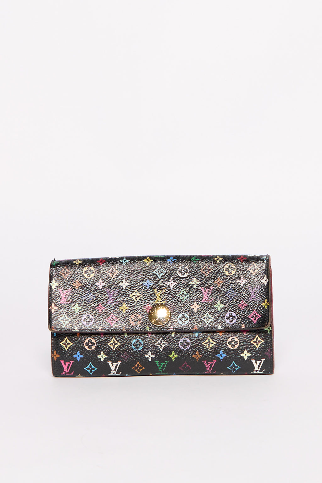 Louis Vuitton Black Murakami Multicolor Portefeiulle Sarah Wallet