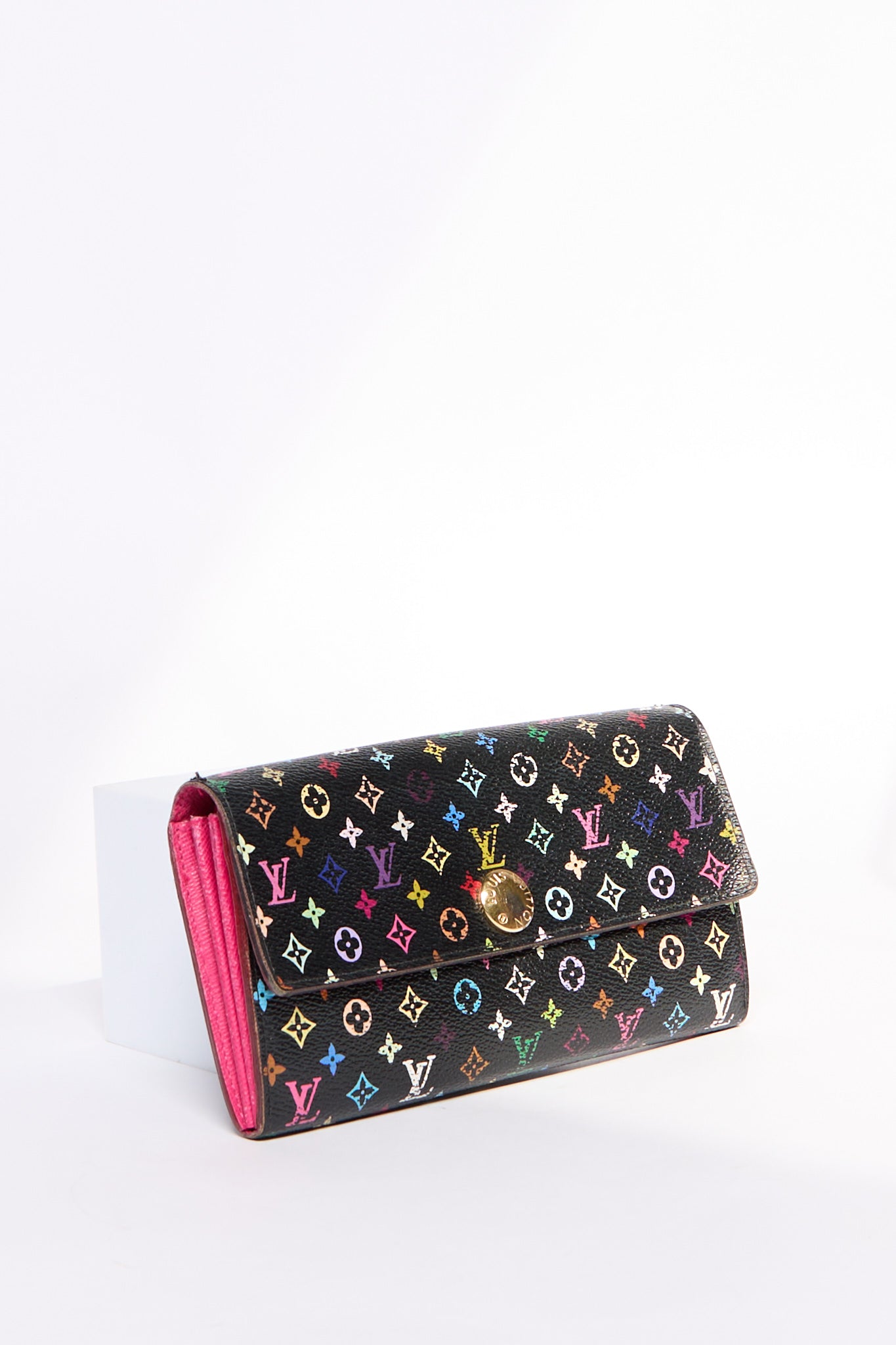 Louis Vuitton Black Murakami Multicolor Portefeiulle Sarah Wallet