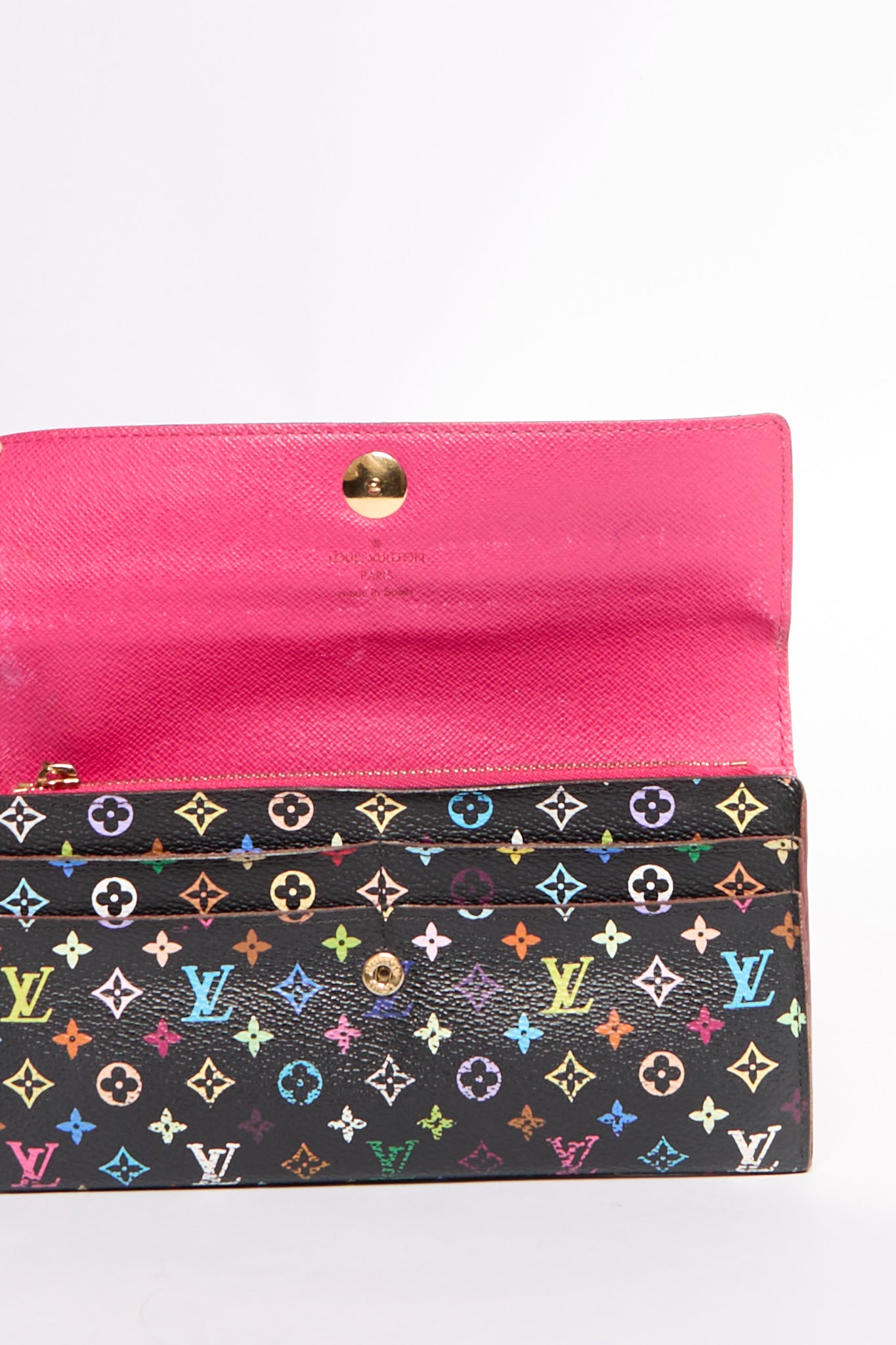 Louis Vuitton Black Murakami Multicolor Portefeiulle Sarah Wallet