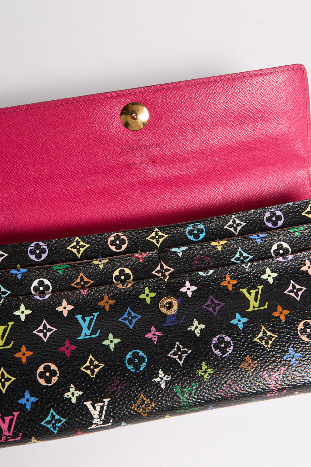 Louis Vuitton Black Murakami Multicolor Portefeiulle Sarah Wallet