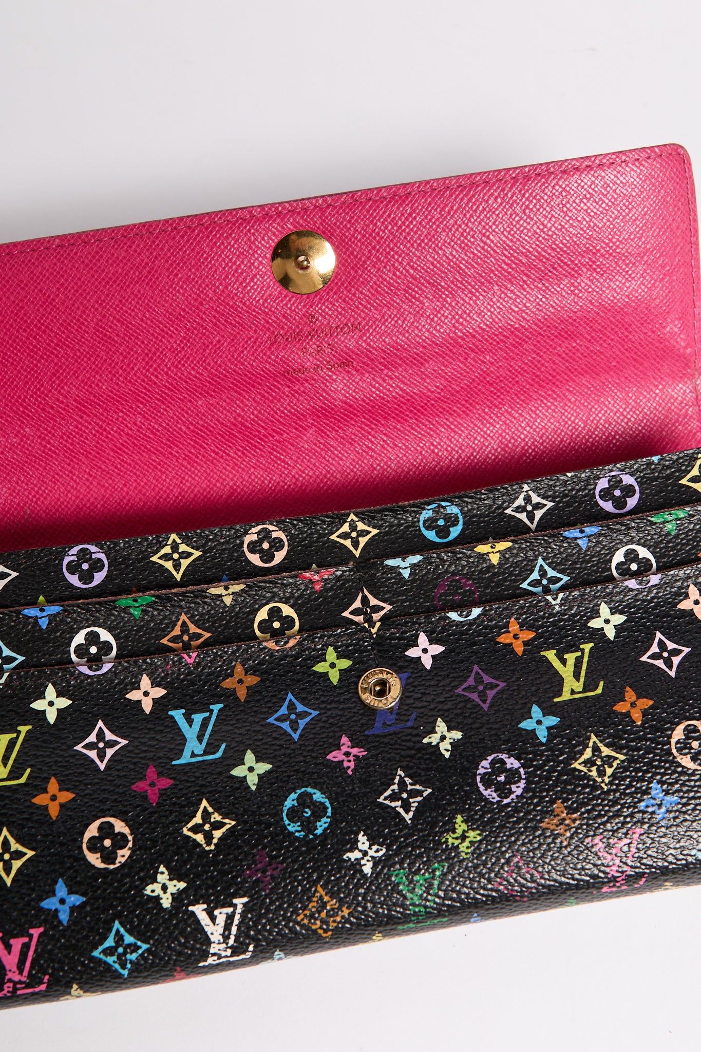 Louis Vuitton Black Murakami Multicolor Portefeiulle Sarah Wallet