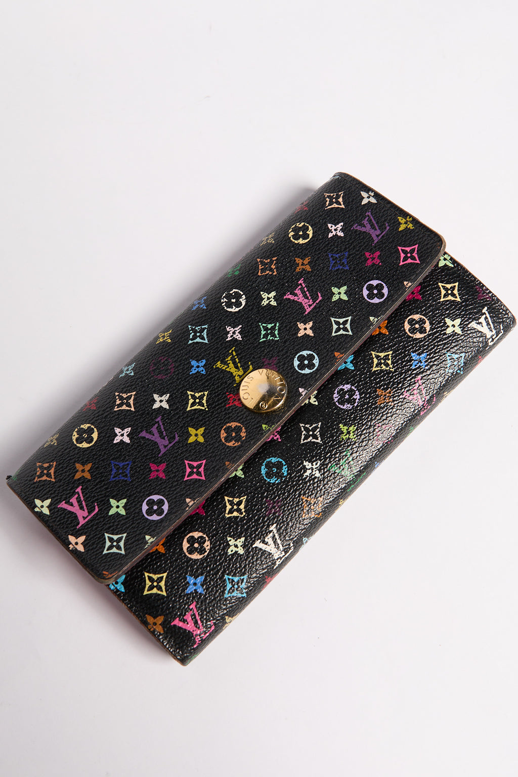 Louis Vuitton Black Murakami Multicolor Portefeiulle Sarah Wallet