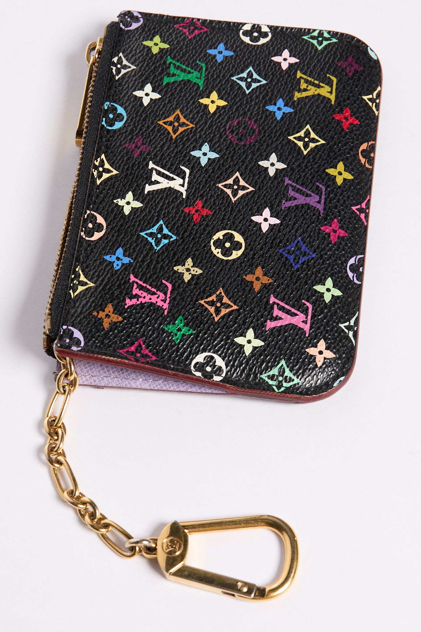 Louis Vuitton Black Murakami Multicolor Keychain Coin Purse