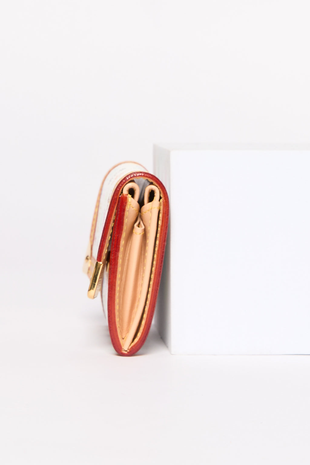 Louis Vuitton White Murakami Foldover Multicolor Porte Monnaie Coin Purse