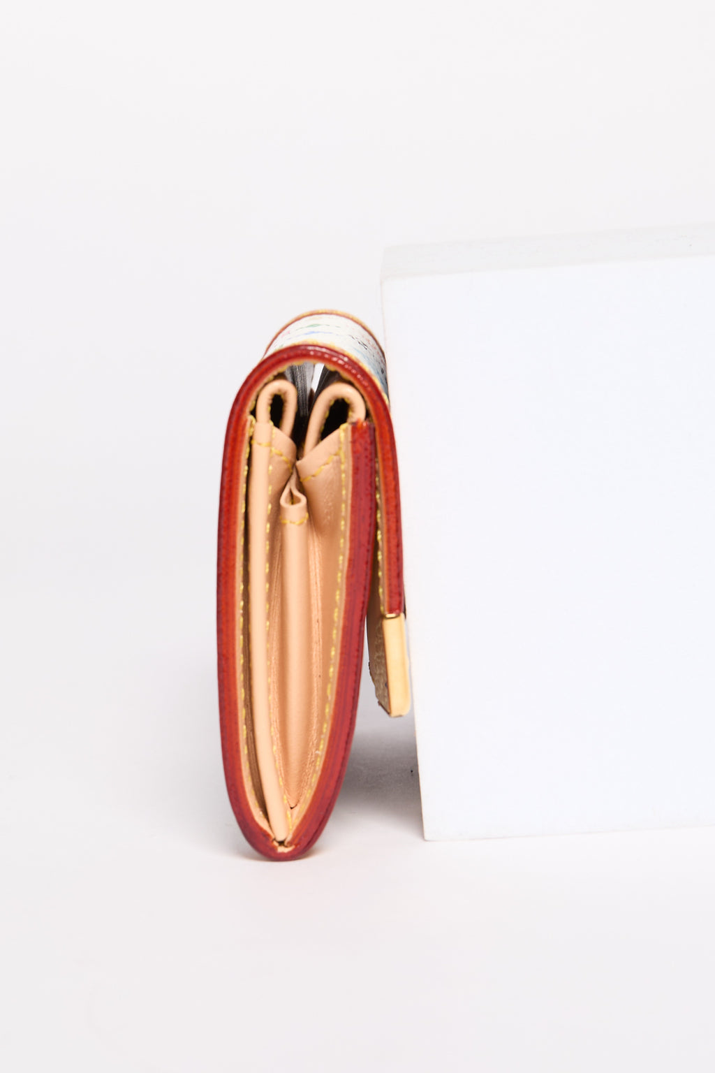 Louis Vuitton White Murakami Foldover Multicolor Porte Monnaie Coin Purse
