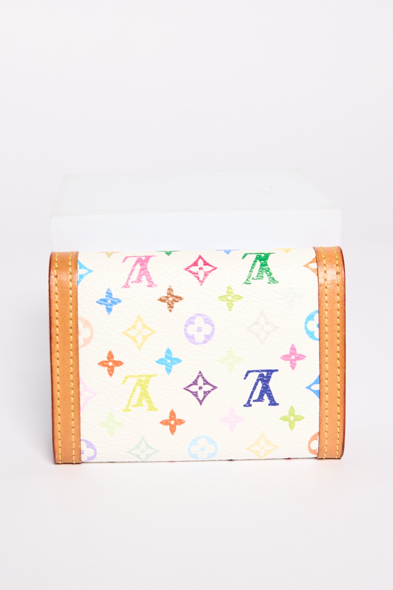Louis Vuitton White Murakami Foldover Multicolor Porte Monnaie Coin Purse